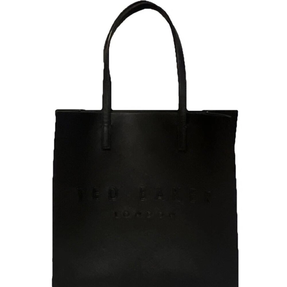 NWT Ted Baker London Women's Black Tote Bag The Icon Embossed Logo - Picture 2 of 6